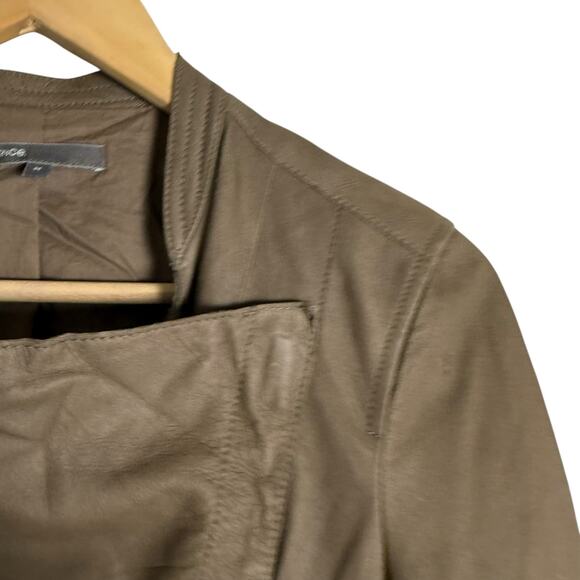 Vince Brown Genuine Leather Biker Moto Asymmetric Jacket Size Medium - Picture 3 of 14